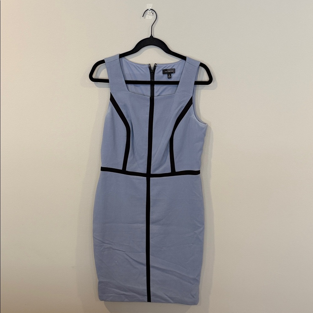 The Limited Blue Mini Dress with Black Trim